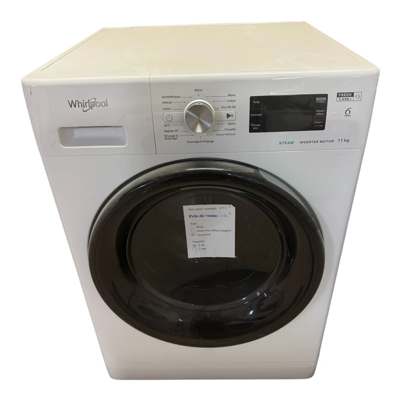 Lave linge whirlpool 11kg FFBB 11489 BV FR reconditionné garantie 1 an