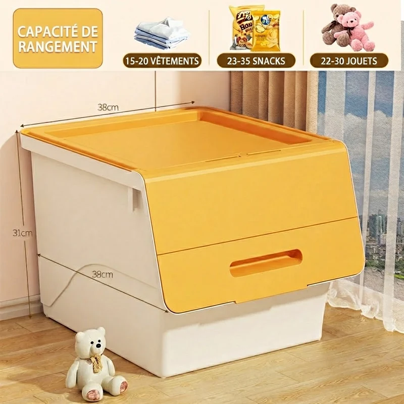 Boîte de Rangement Empilable Frontale