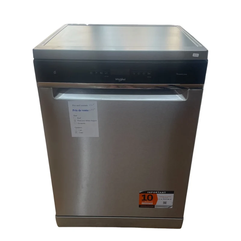 Lave vaisselle Whirlpool WH3FB14BN71X neuf garantie 2 ans