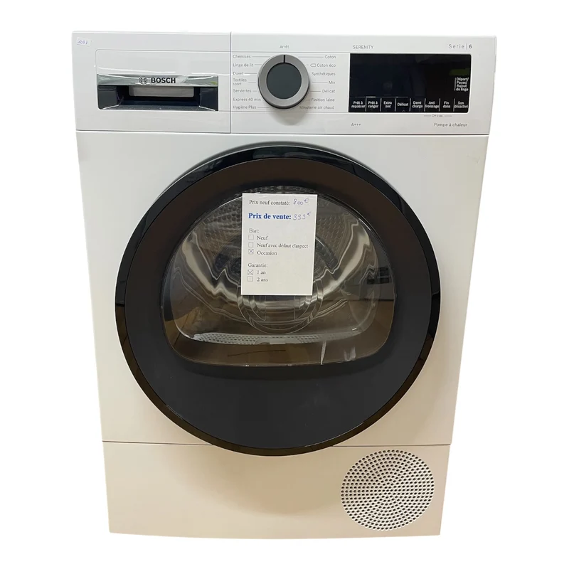 Sèche linge Bosch WQG233DSFR 9kg reconditionné garantie 1 an