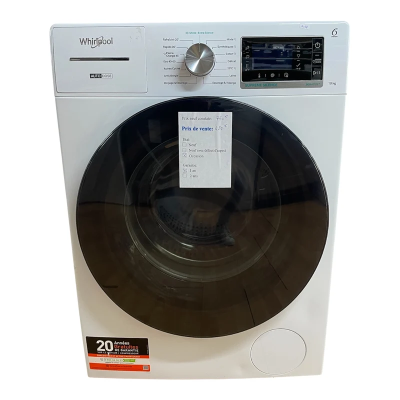 Lave linge Whirlpool W8W046WB reconditionné garantie 1 an