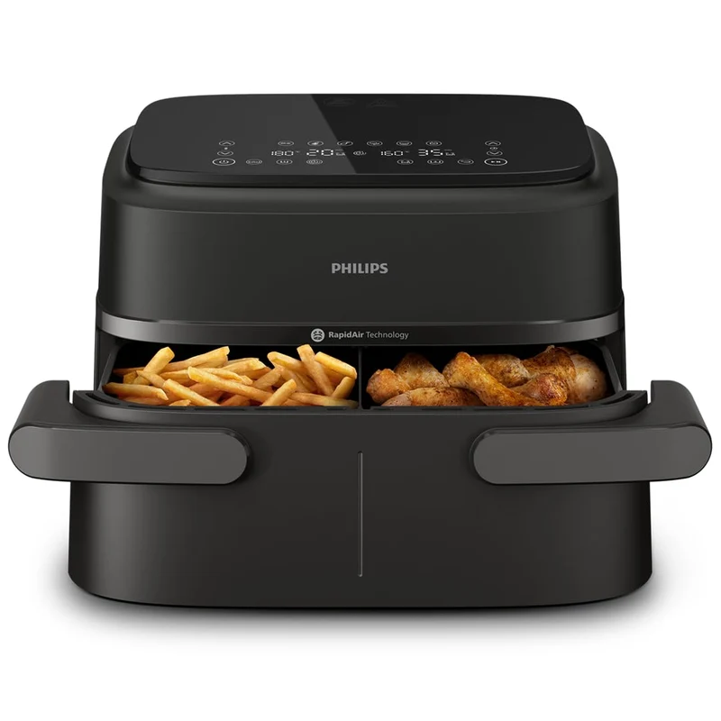 Philips Airfryer Série 1000 NA154/00 – Air Fryer 7,1L Double Panier Flexible RapidAir