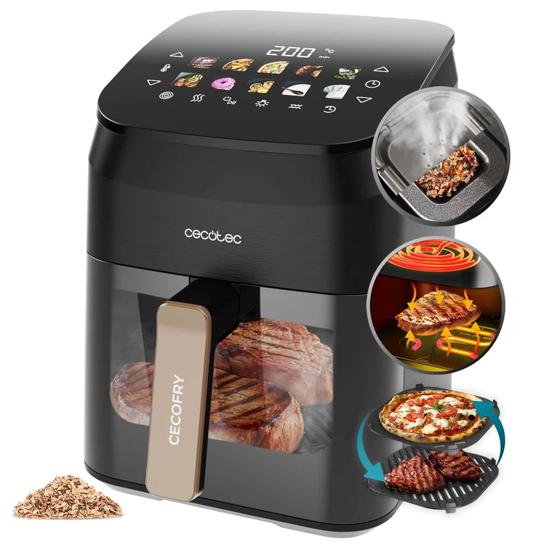 Cecotec Cecofry & Grill Smokin’ 4500 – Air Fryer 4,5L 1900W avec Grill & Fumoir
