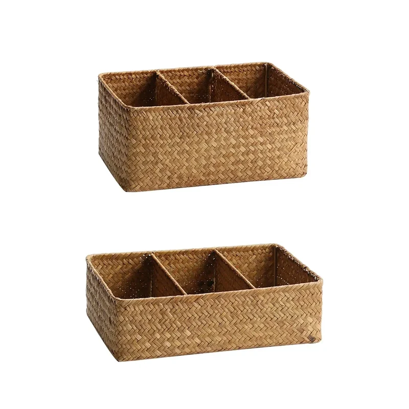 Panier en osier rectangulaire