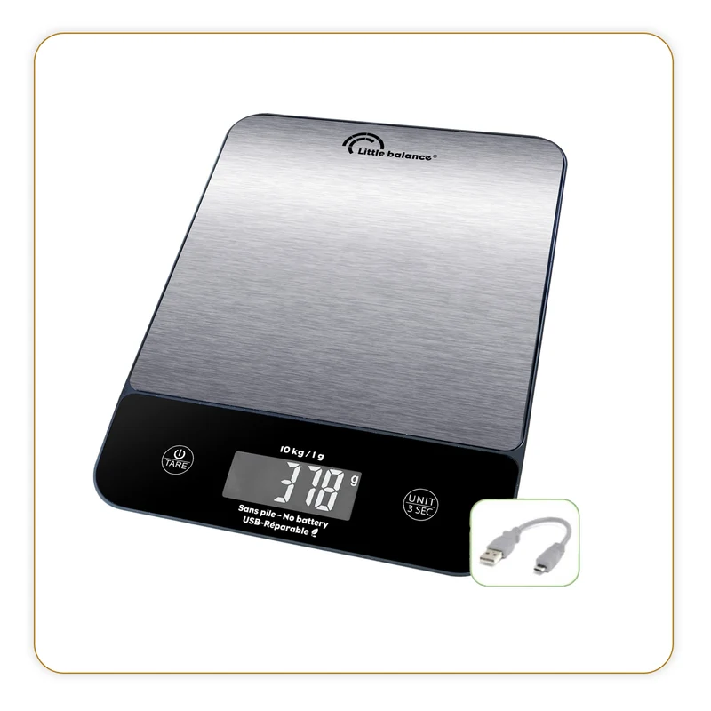 Balance de cuisine, Happy Genius 10 Inox, Sans Piles