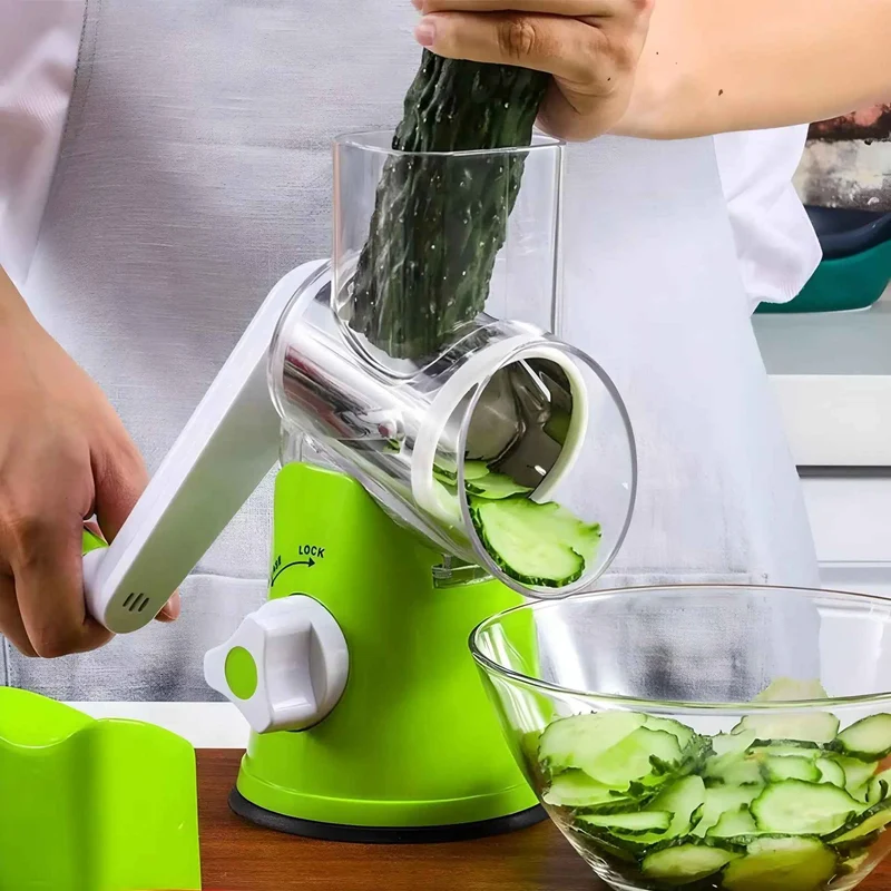 Mandoline Cuisine Rotative 3 EN 1 | MASTERSLICER™ | Mandoline Rotative Verte