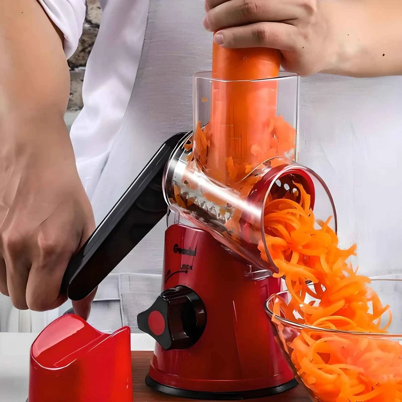 Mandoline Cuisine | MASTERSLICER™ | Rotative Rouge 3 EN 1