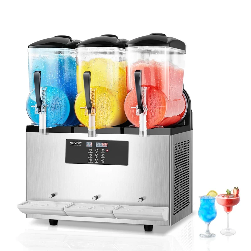 Machine à Granita Professionnelle 3×12 L — Triple Cuve, 144 Boissons