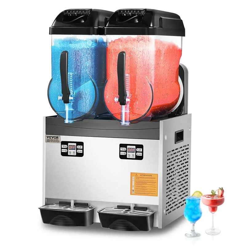 Machine à Granita Professionnelle 2×12 L — Double Cuve, 96 Boissons