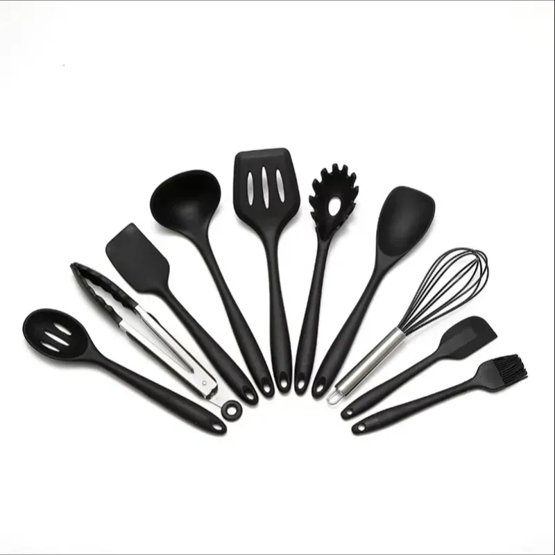 Set de 10 Ustensiles de Cuisine en Silicone Écologique et Résistant à la Chaleur