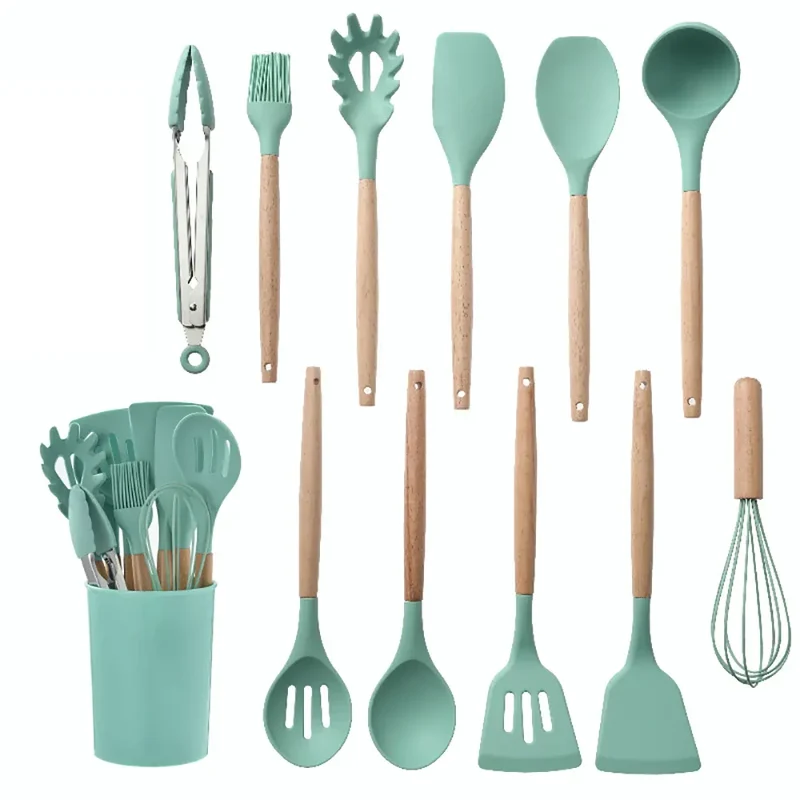 Set Ustensiles Silicone 10 pièces | Résistants à la chaleur et Antiadhésifs