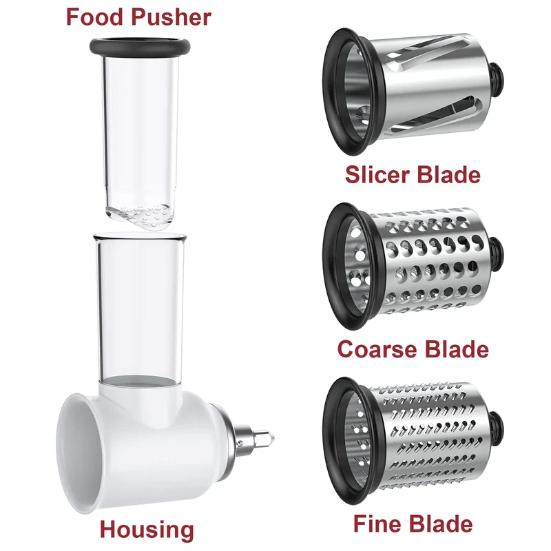 Accessoire Râpe et Trancheuse pour Robot KitchenAid — 4 Lames Inox