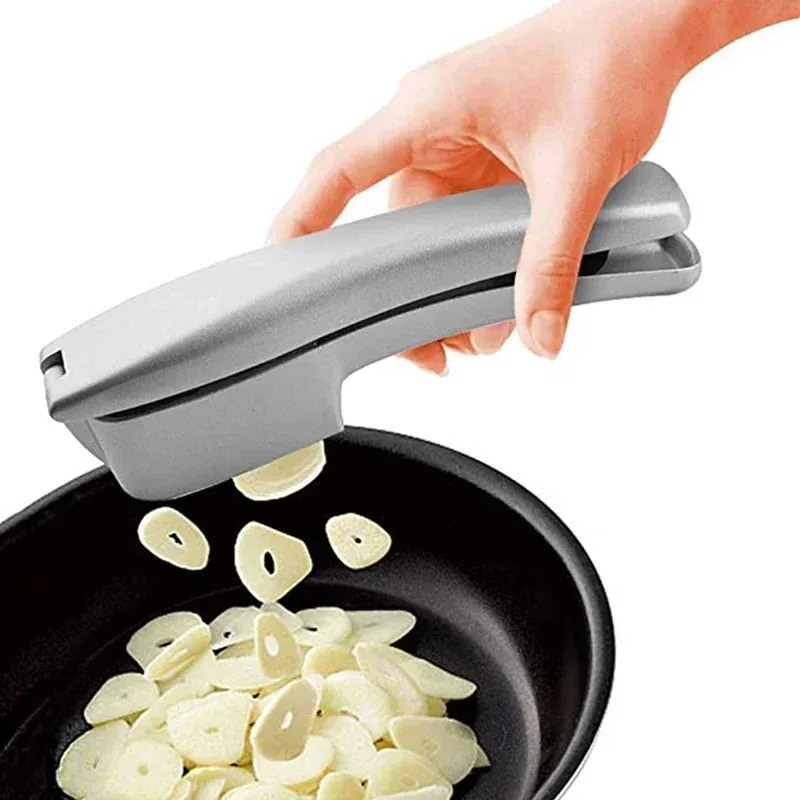 Presse-Ail Aluminium Manuel 2 en 1 avec Slicer et Mincer