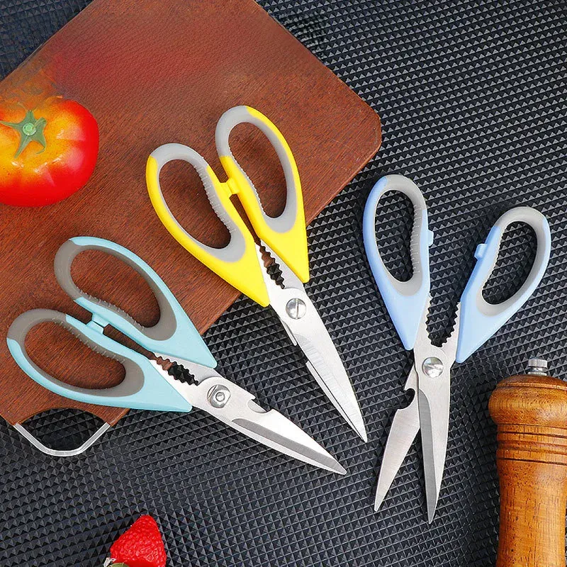 Ciseaux de cuisine multifonctions en acier | Découpe viande et légumes