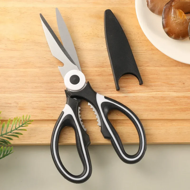 Ciseaux de cuisine en inox multifonctions avec protection | Coupe viandes et légumes