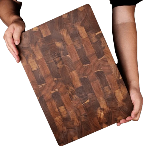 Planche à Découper Acacia Grain de Bout 32 × 22 cm — Double Face Anti-Fissure