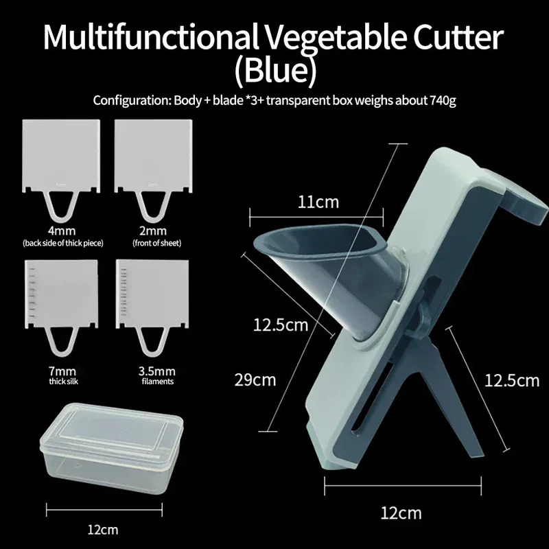 Mandoline Coupe-Légumes Multifonction 4-en-1 — Julienne 3/7 mm