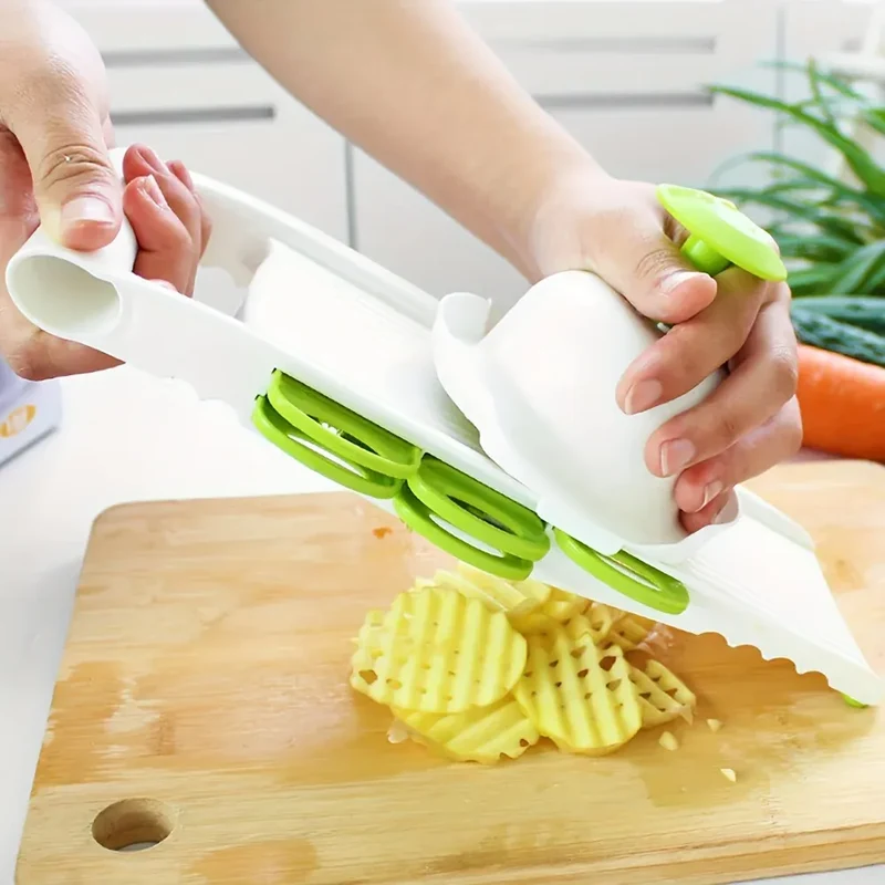Mandoline à Lames en Acier Inoxydable 5 Pièces avec Protecteurs