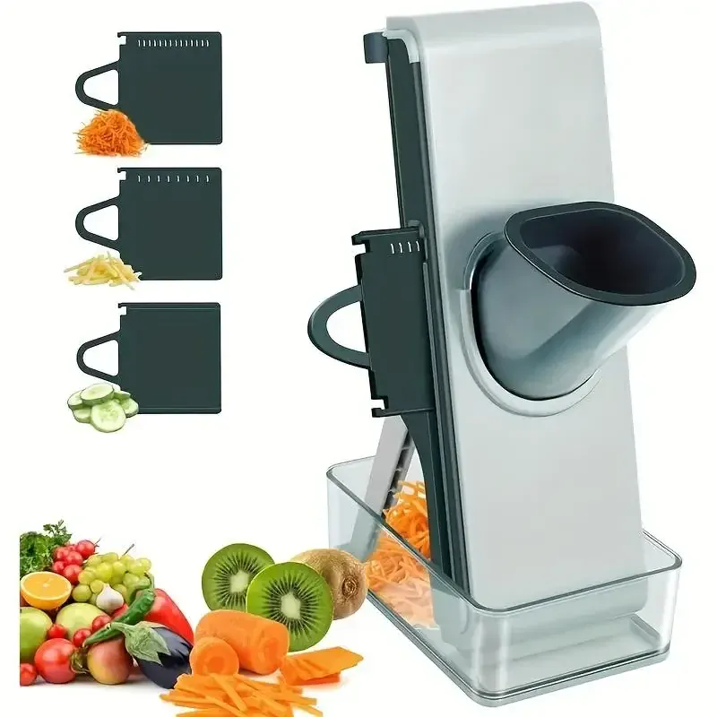 Mandoline Alimentaire Multifoncionnelle — 4 Lames Interchangeables 2, 3.5, 4, 7 mm