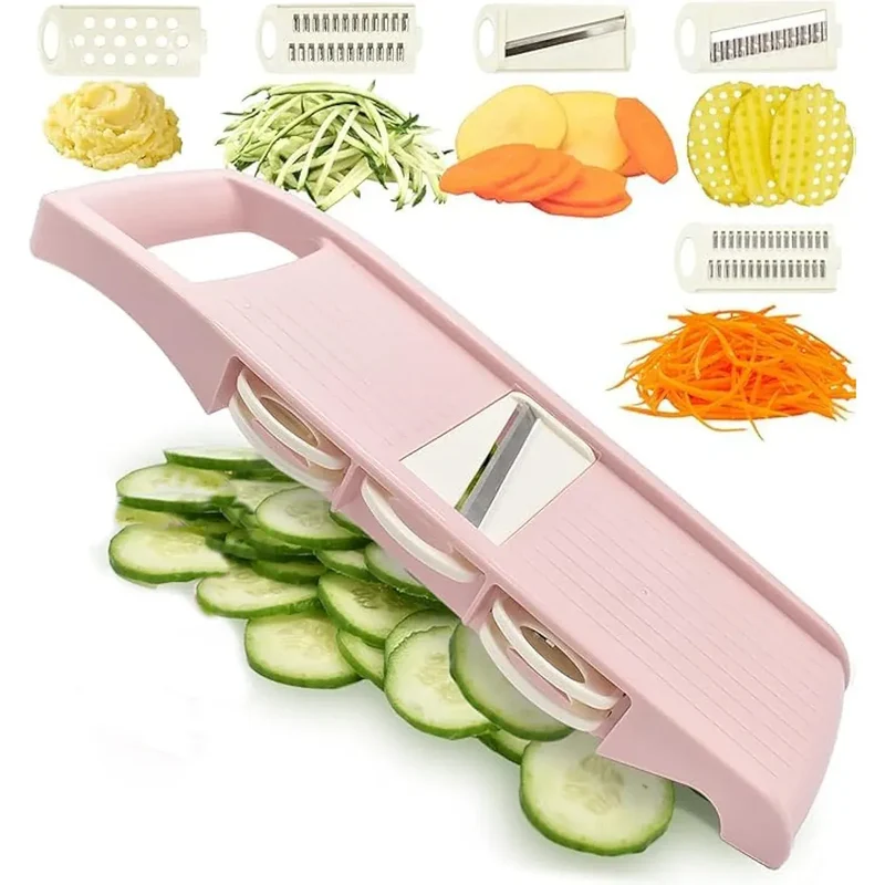 Mandoline 5 en 1 avec Lames Multiples pour Légumes et Fruits