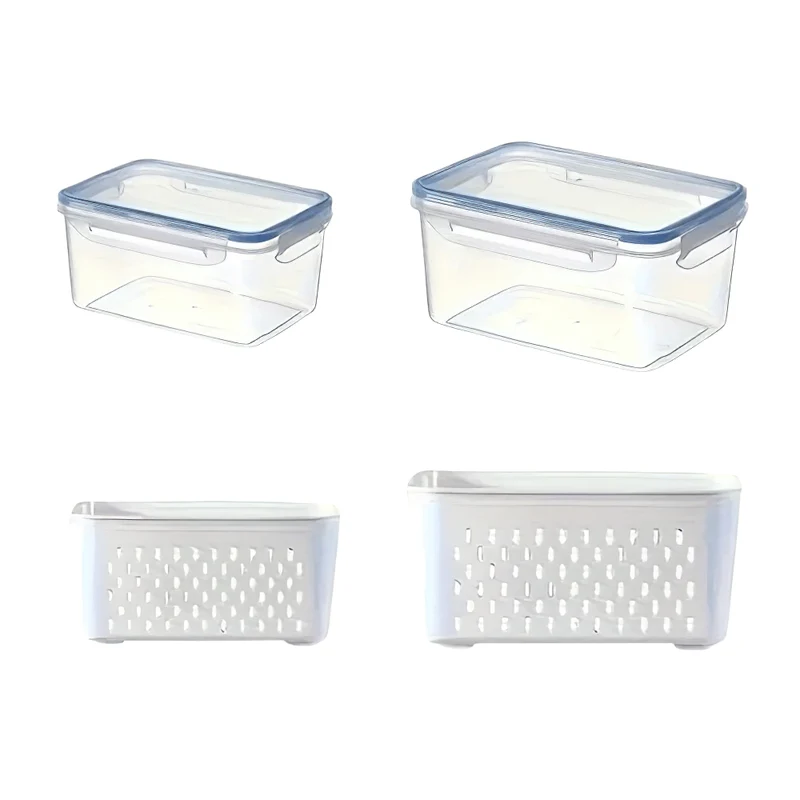 Bacs de Rangement Hermétiques Multiusages 4 Pièces pour Aliments