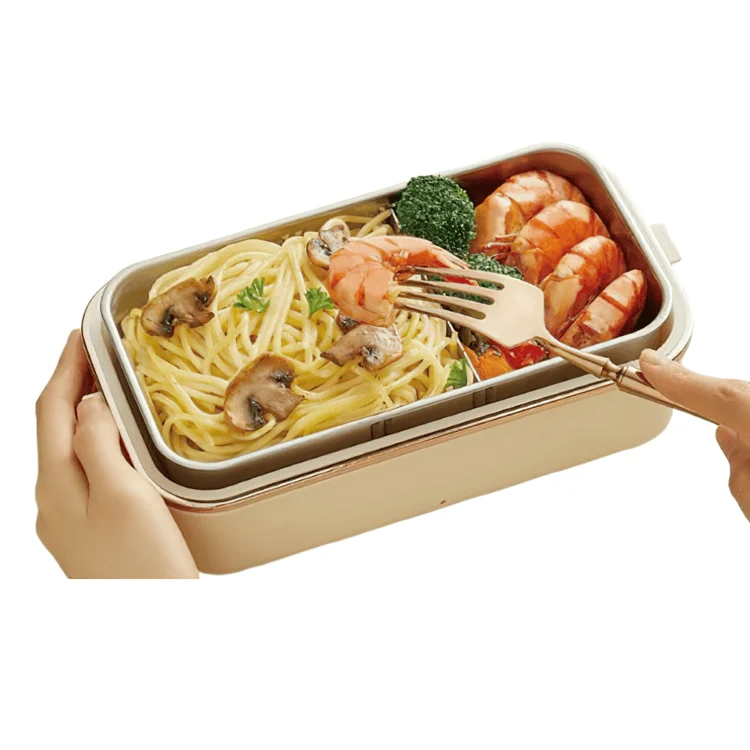 Lunch Box Chauffante Électrique 45W 800ml — Cuve Inox 304, Sans Eau, 70°C