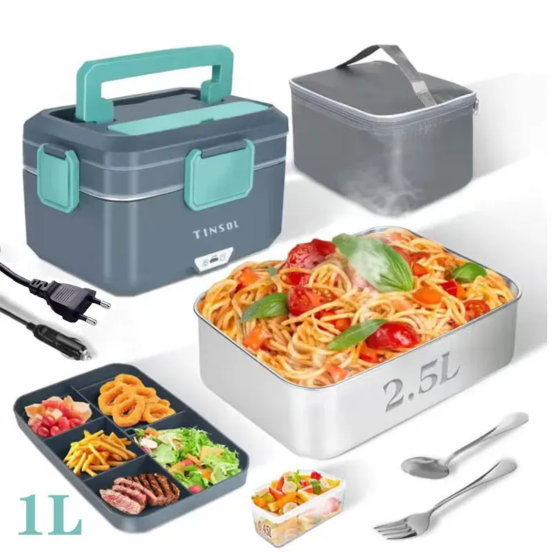 LunchBox Électrique Chauffante 3,5 L — Inox 304, 90 W, 220 V / 12-24 V Voiture