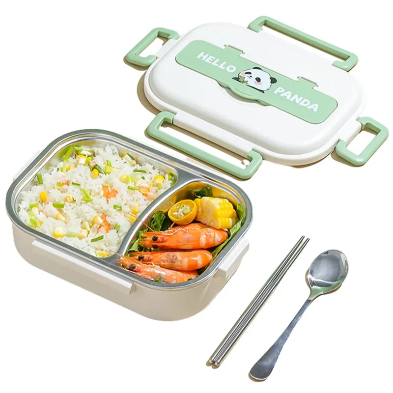Bento pour enfants à 2/4/5 compartiments avec Couverts « Hello Panda »