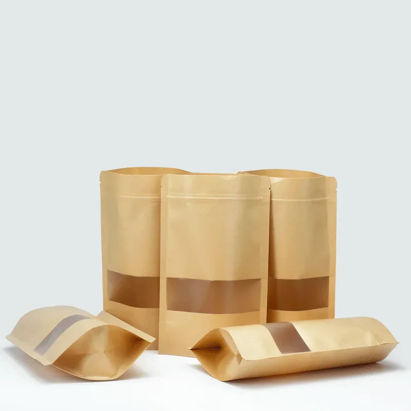 Sachets Kraft avec Fenêtre - Lot de 100