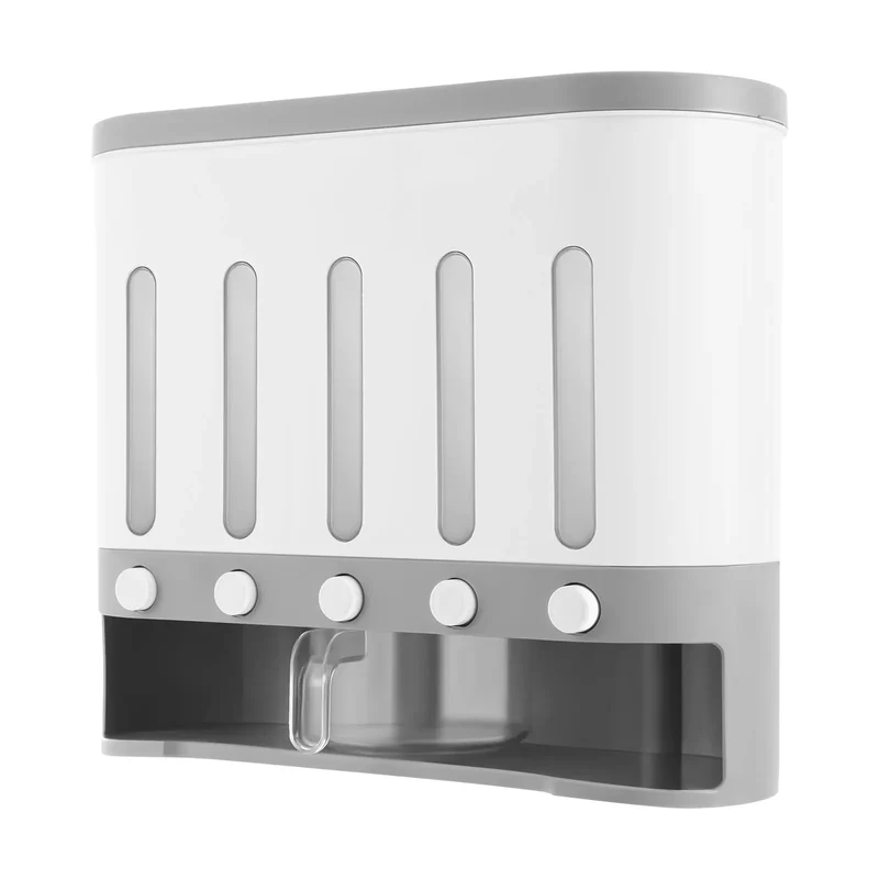 Distributeur Céréales Murale 5 Compartiments en Plastique Empilable