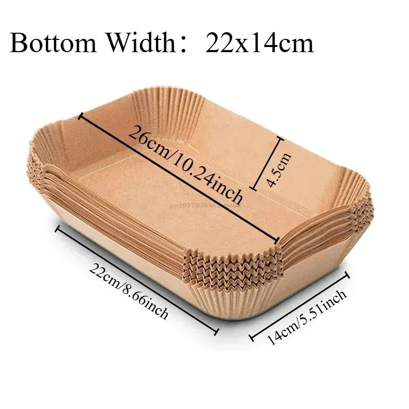 Papier Cuisson Air Fryer Jetable Antiadhésif - Lot de 50 Pièces 16-23 cm