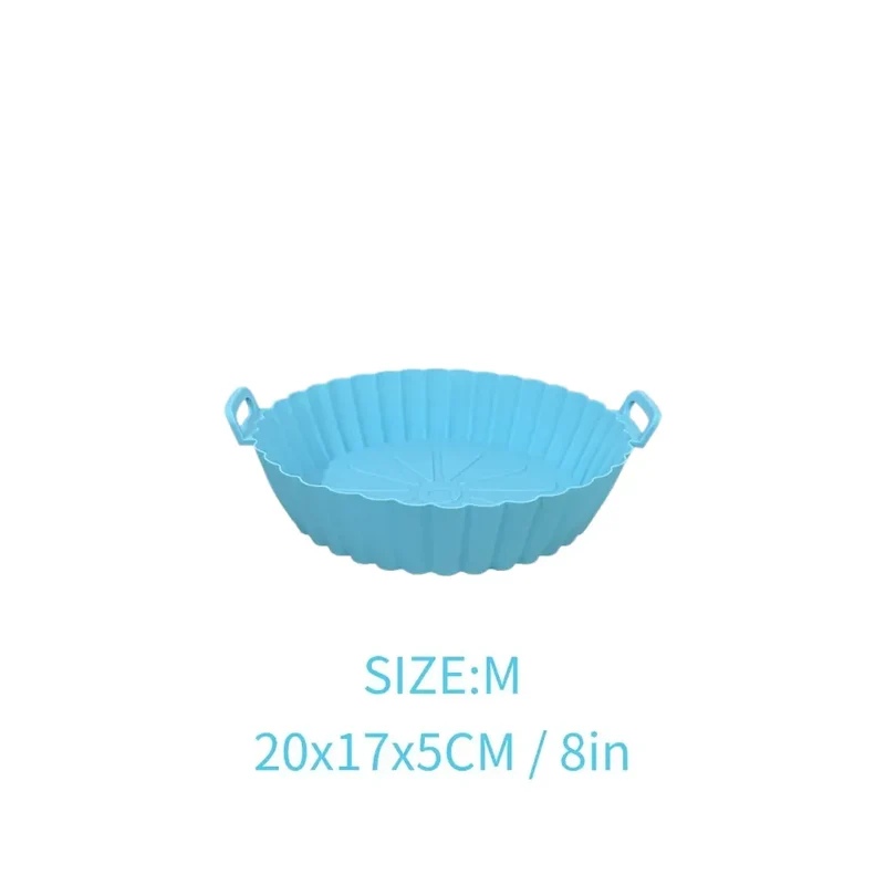Moule Silicone Réutilisable Air Fryer Rond - Lot de 2 Pièces