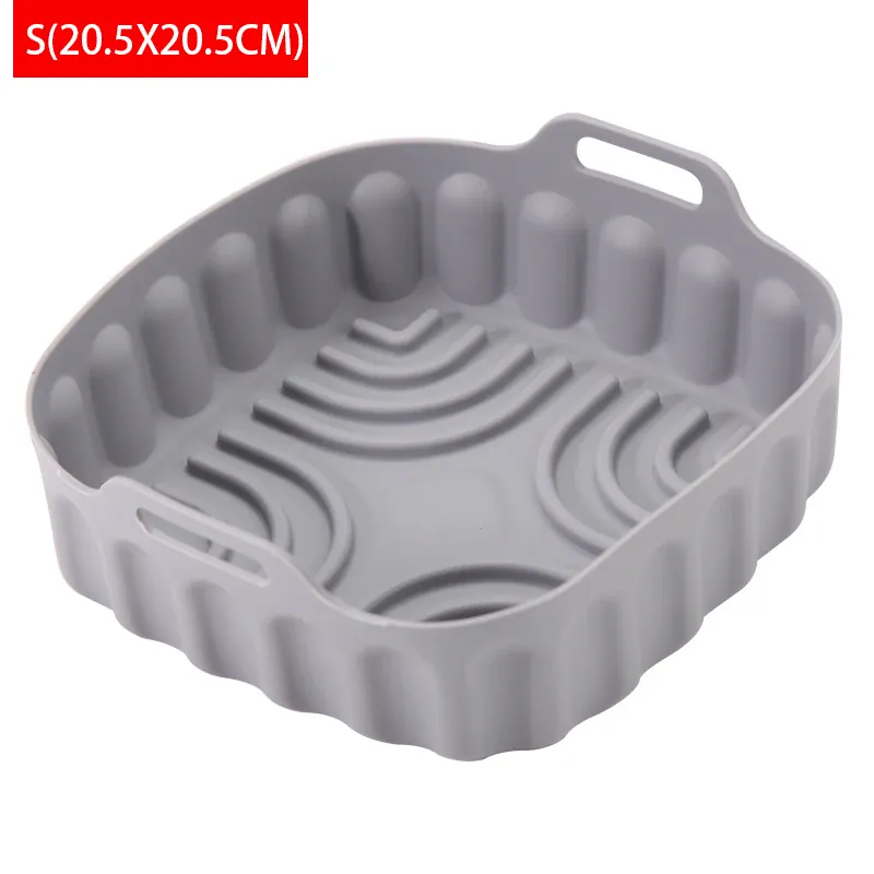 Moule Silicone Réutilisable Air Fryer Rond et Carré - Lot de 2 Pièces
