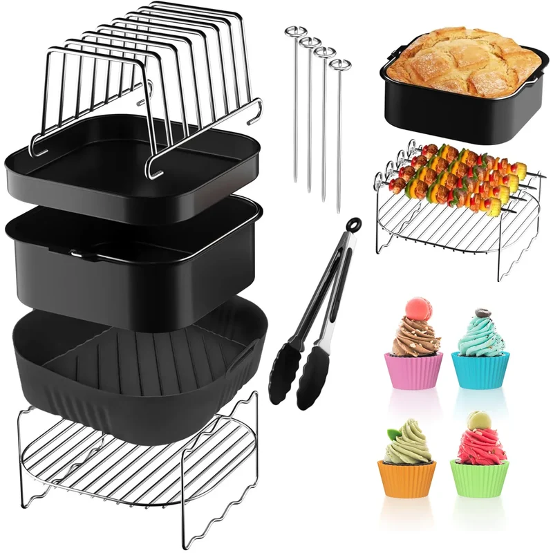 Kit Accessoires Air Fryer Réutilisables - Lot de 5 Pièces