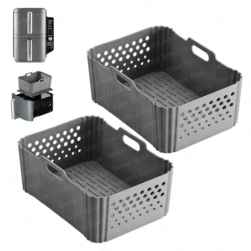 Moules Silicone Air Fryer Réutilisables Lot de 2 Antiadhésifs