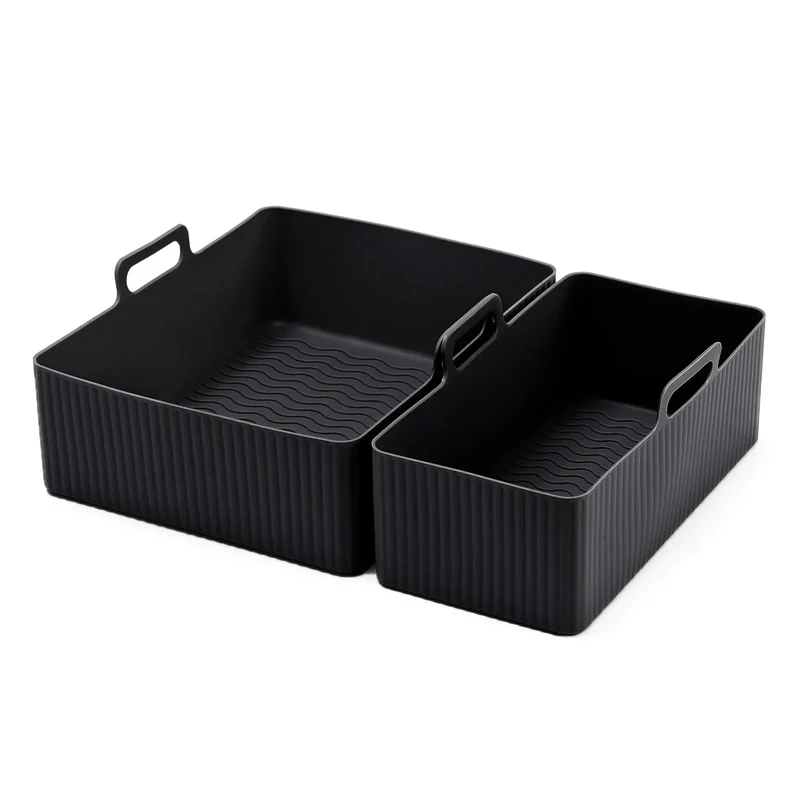 Moule Silicone Air Fryer Réutilisable Lot de 2 Pièces Rectangulaires