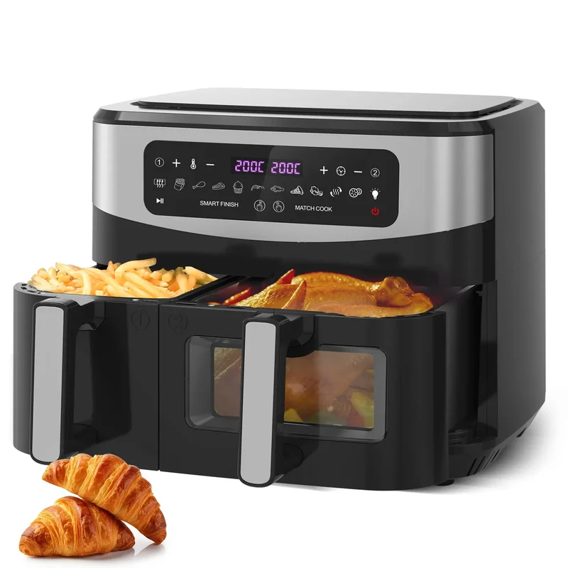Air Fryer Double Panier 10L 2600W avec Hublot Visible