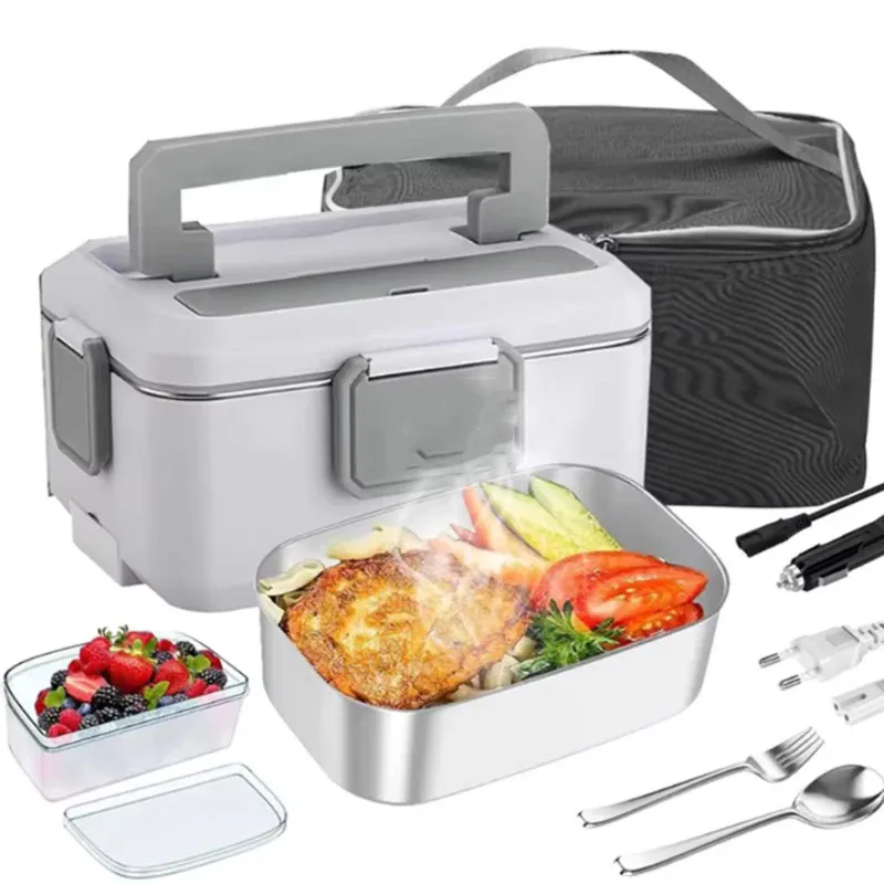 Lunch Box Électrique 90 W — Cuve Inox 304, 2,5 L, Double Tension 220 V / 12 V
