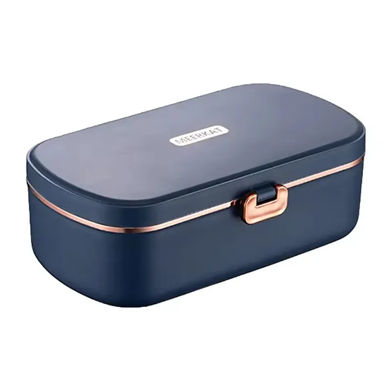 Lunch Box Chauffante Inox 304 Sans Eau 900 ml Bleue — Chauffage Sec 36 W