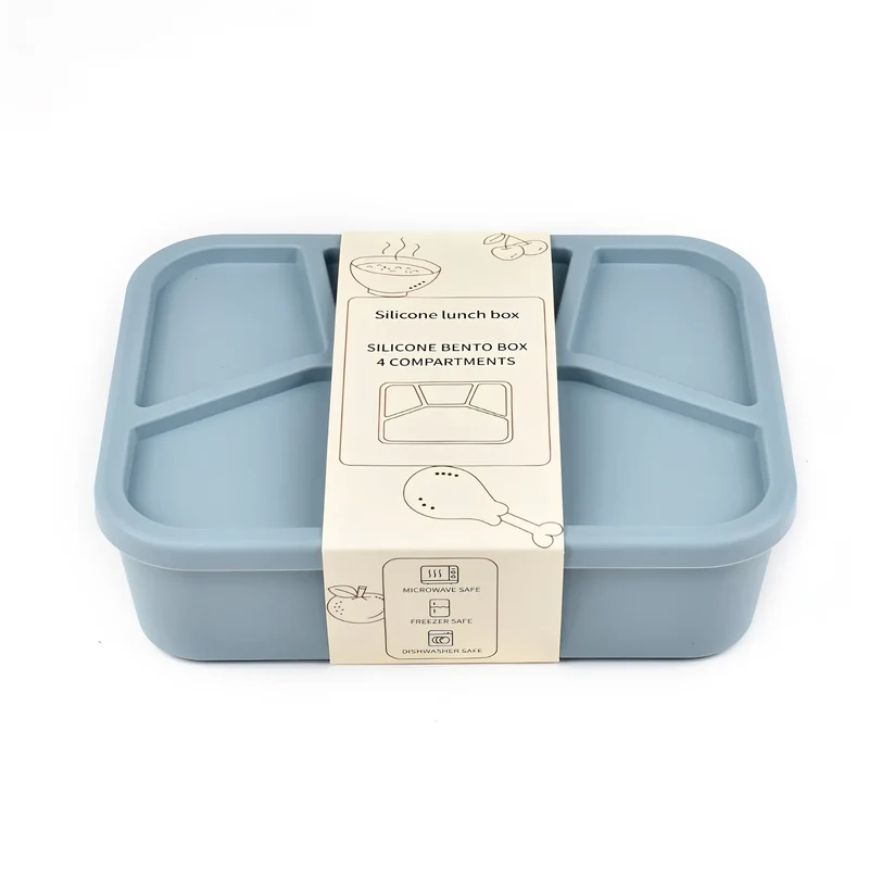 Bento Compartimenté Silicone Écologique | 4 Compartiments 700ml