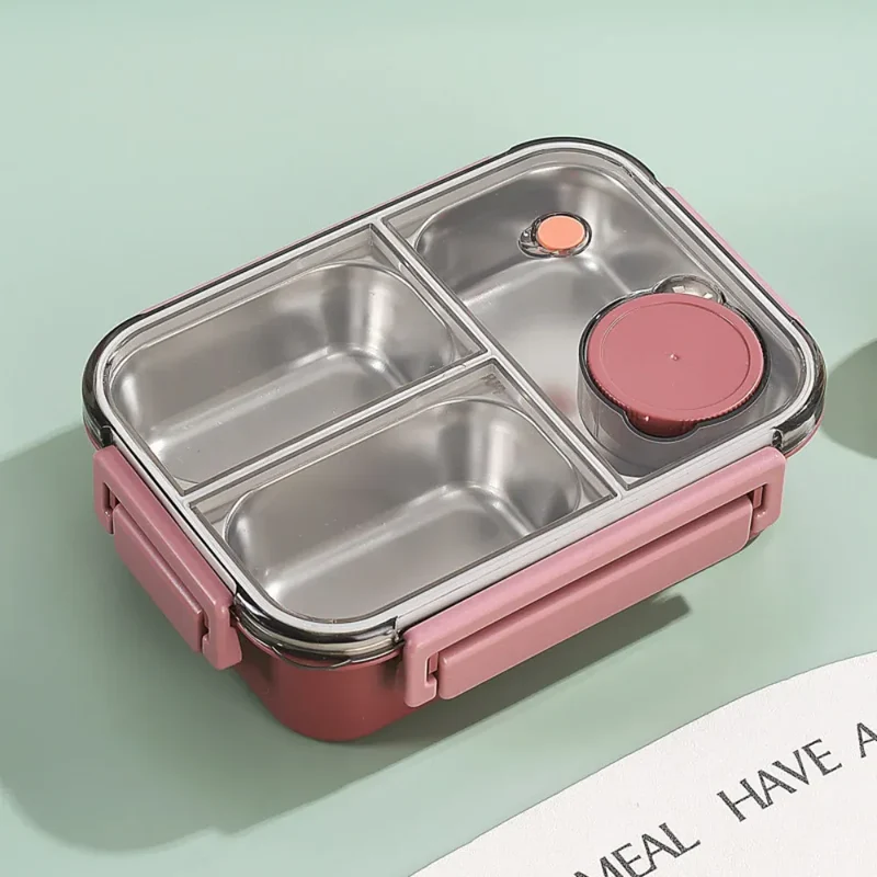 Lunch Box Inox 304 850 ml — 2 ou 3 Compartiments avec Pot à Soupe