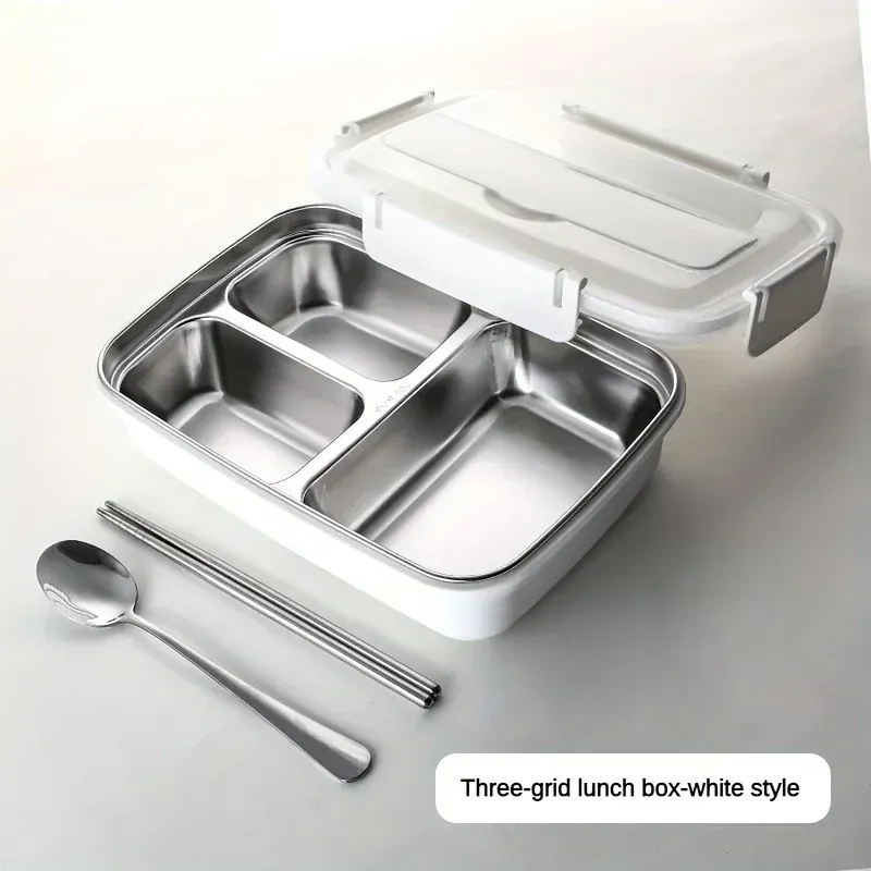 Bento Inox 3 Compartiments | Boîte Durable et Étanche 1,2L
