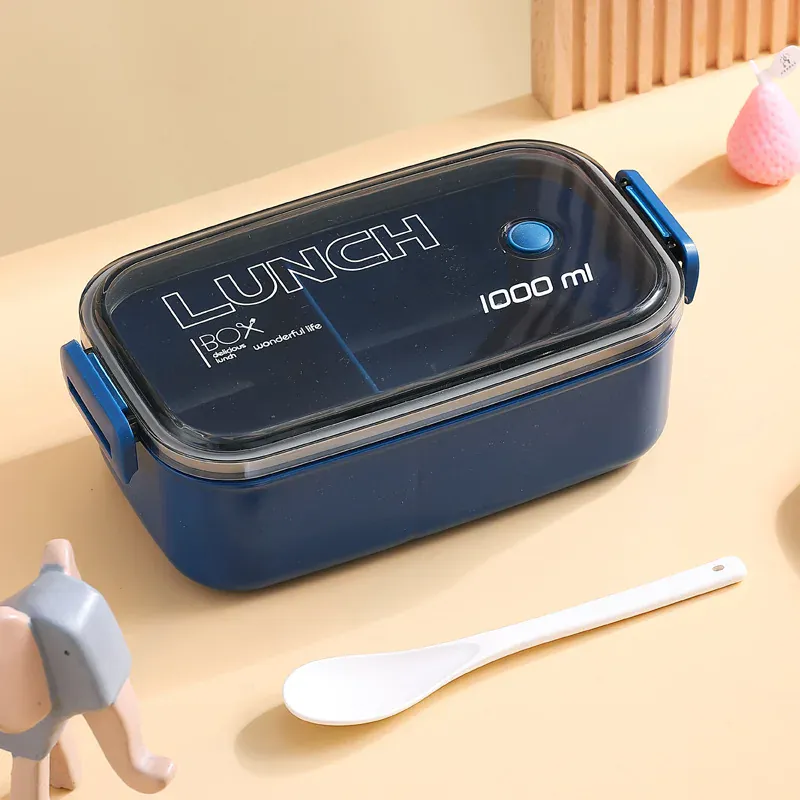 Lunch Box Hermétique 1000ml Plastique Résistant au Micro-ondes