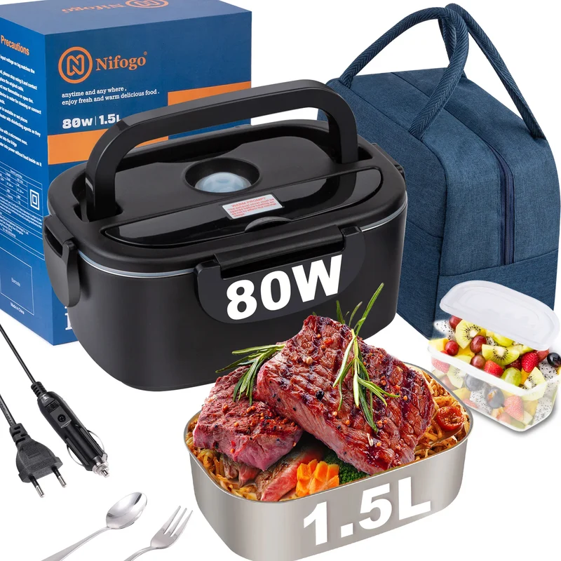 LunchBox Électrique Chauffante 80W - 1,5 à 2,5 litres