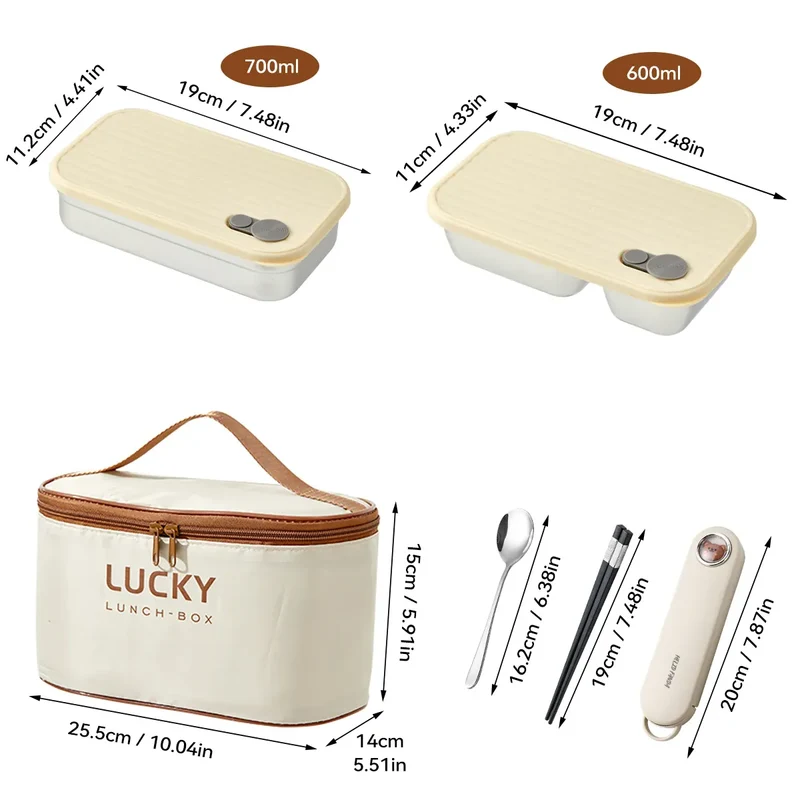 Ensemble Lunch Box Lucky - 700ml Étanche Anti-Fuite