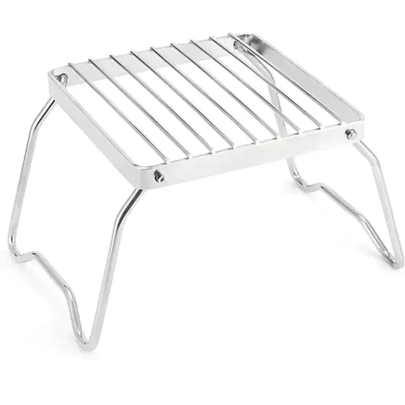 Support pliable de cuisson en acier inoxydable pour barbecue camping