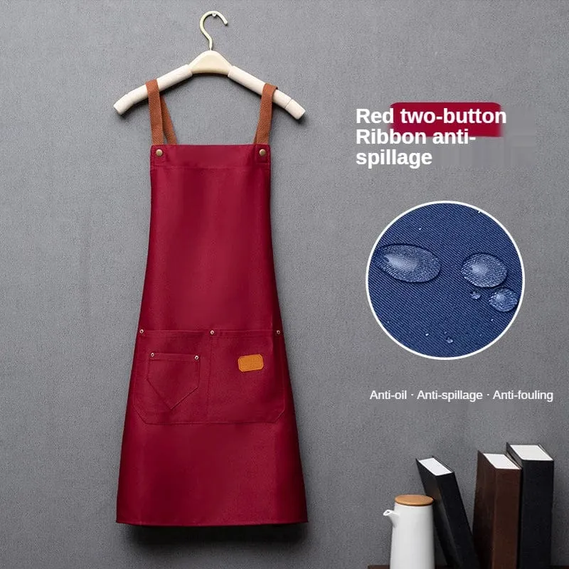 Tablier de cuisine rouge en non-tissé pour homme et femme - Bib Sleeveless Apron