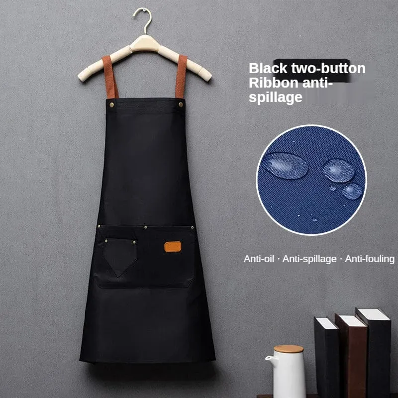 Tablier de cuisine noir en tissu non-tissé