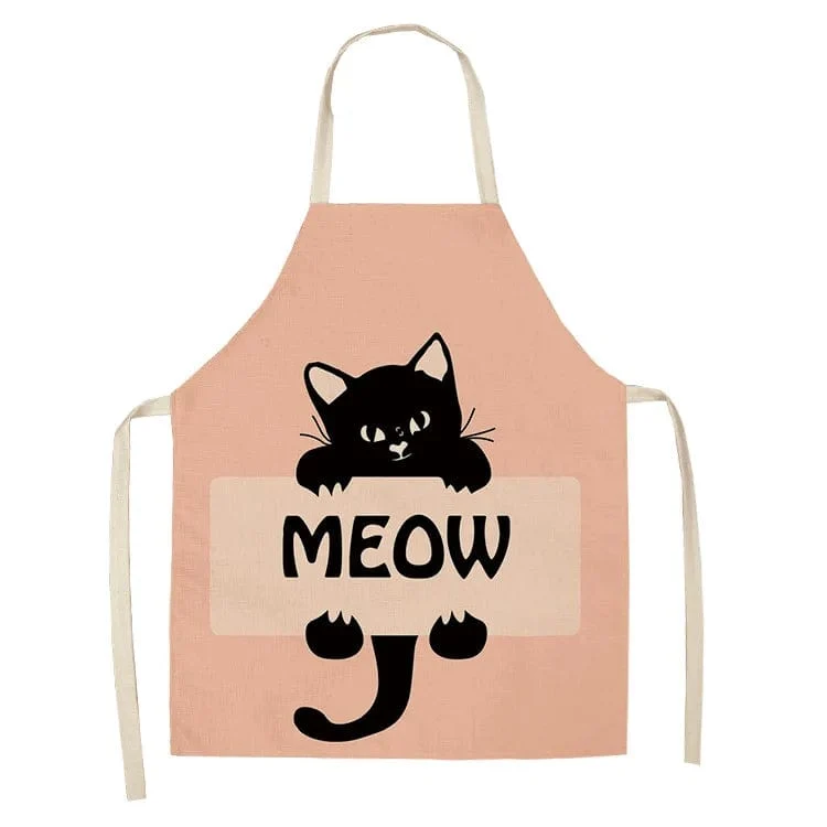 Tablier de Cuisine Chat Japonais en Lin - Meow