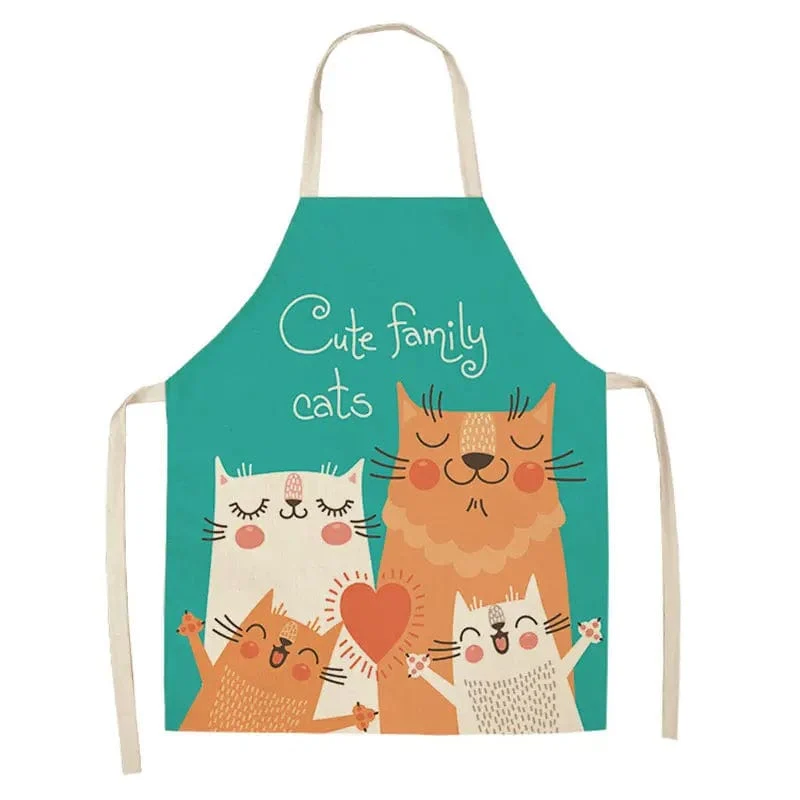Tablier de cuisine Dessins de Chats Mignons en Famille - Cute Family Cats